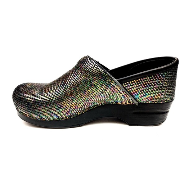 Dansko Black Iridescent Clogs Size 40 (US 9.5-10) Bead Texture - Picture 2 of 12